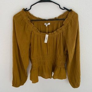 Madewell M mustard blouse